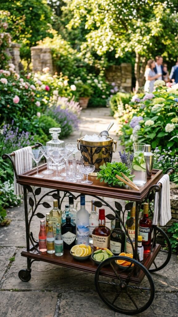 12. Set Up a Bar Cart or Beverage Station