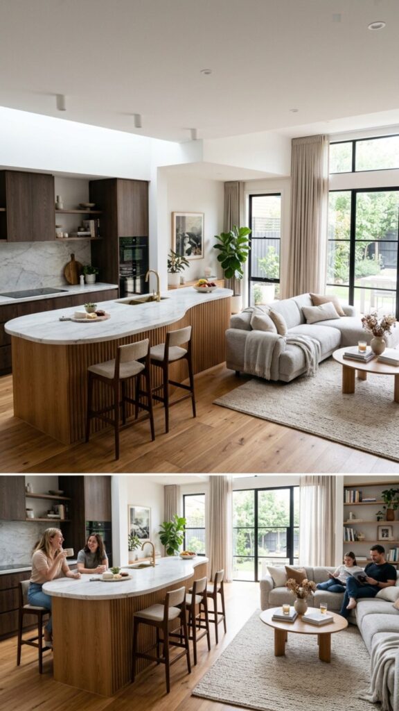 12. Use Curved Islands to Zone Open-Plan Spaces