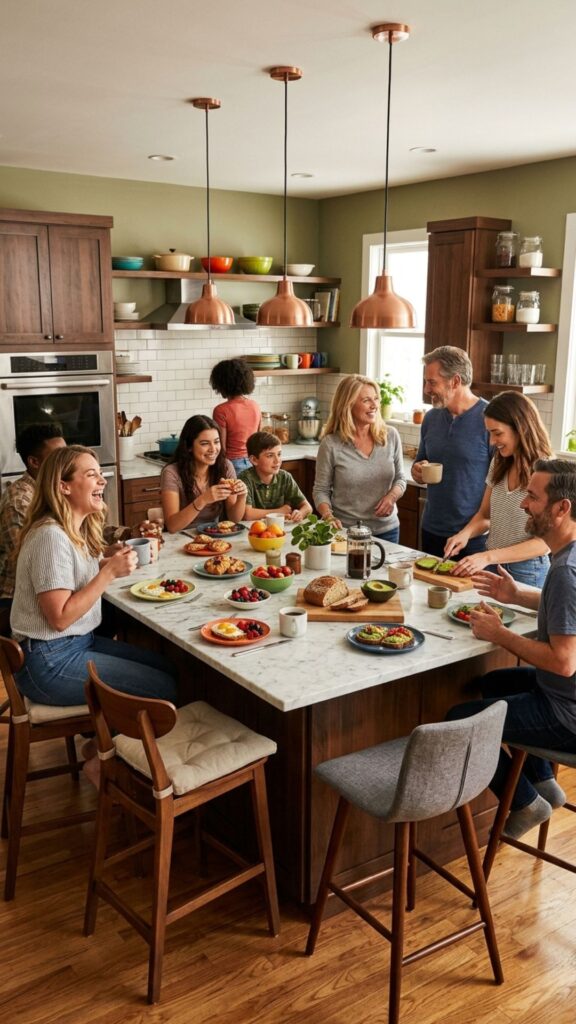 13. Add Bar Stools for a Social Kitchen Hub