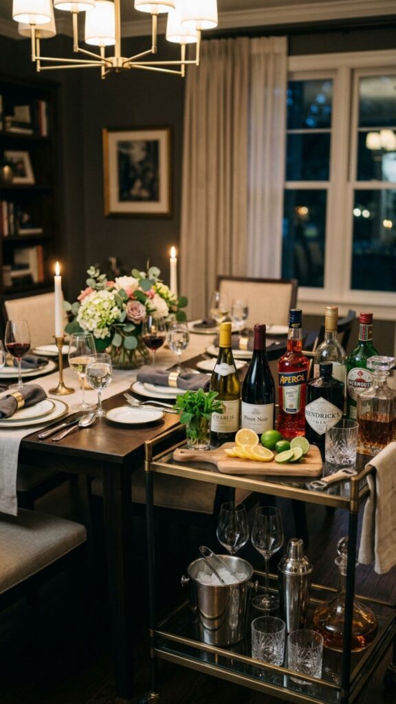 13. Add a Bar Cart or Serving Station