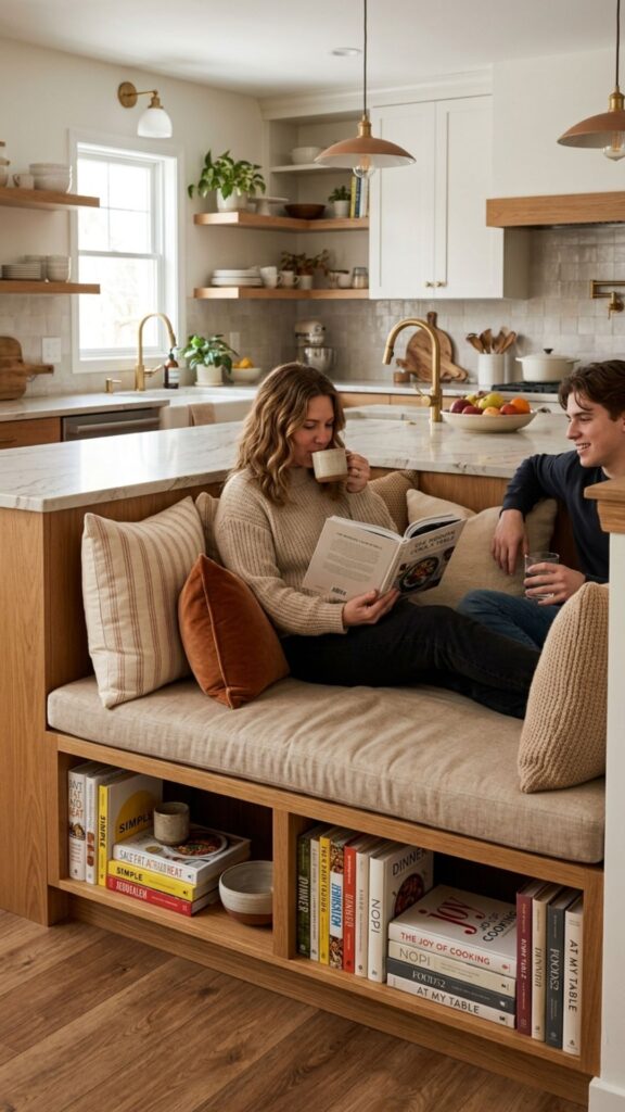 13. Built-In Bench Seat With Book Storage