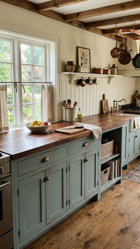 13. Butcher Block Island Against the Wall