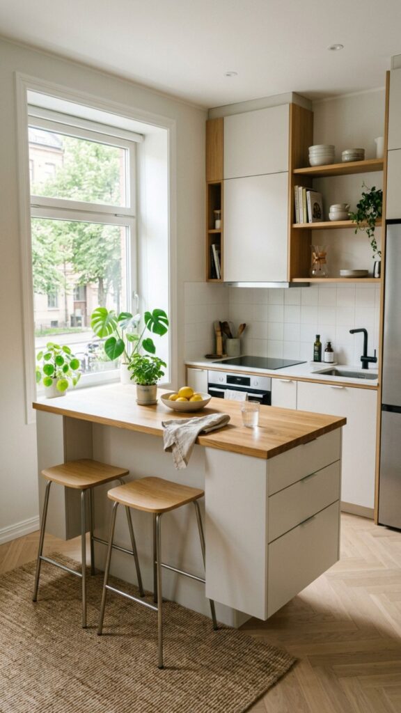 13. Compact Island for Apartment and Studio Kitchens