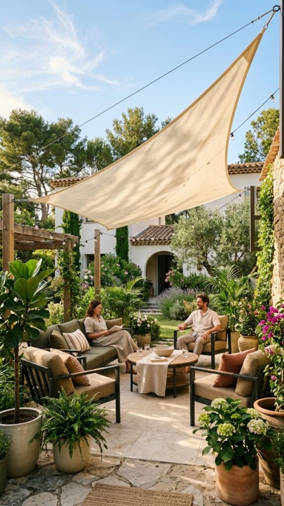 13. Create Shade With a DIY Pergola or Sail