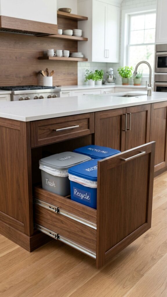 13. Fit a Pull-Out Trash and Recycling Center
