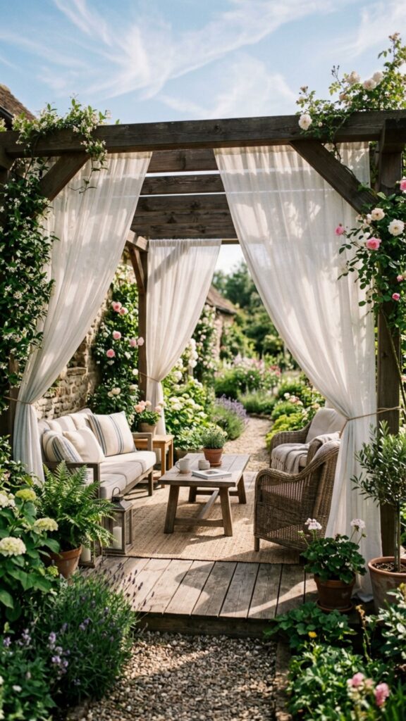 13. Hang Sheer Outdoor Curtains