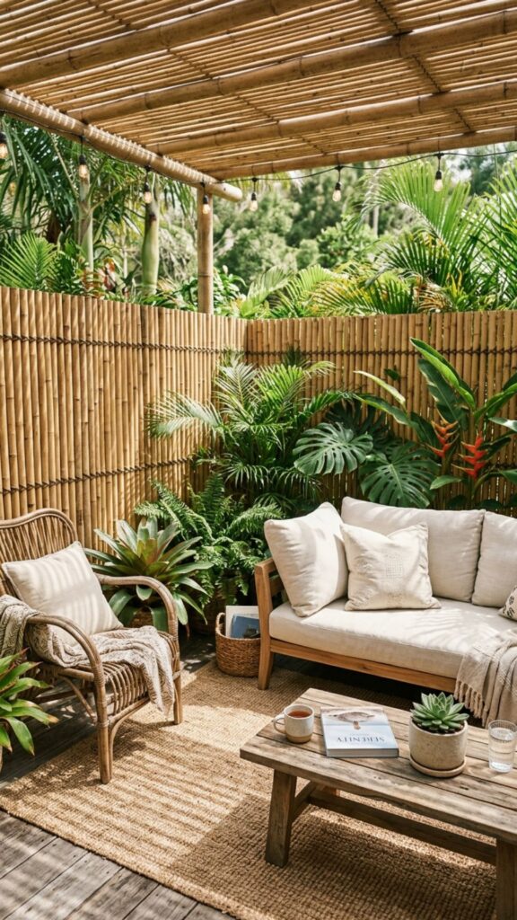 13. Incorporate Bamboo and Natural Screens