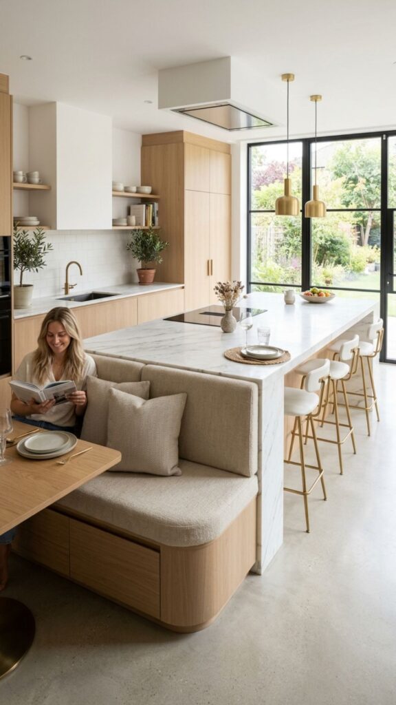 13. Island With Integrated Seating Nook