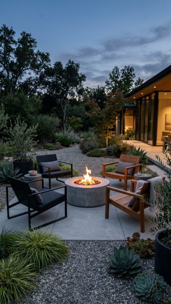 13. Minimalist Concrete Fire Pit