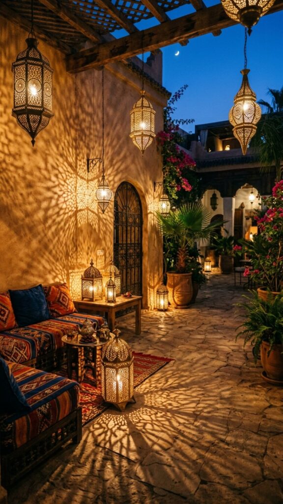 13. Moroccan-Style Pierced Lanterns