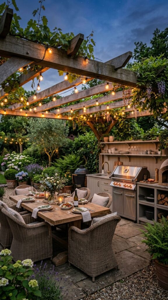 13. Pergola Over an Outdoor Kitchen