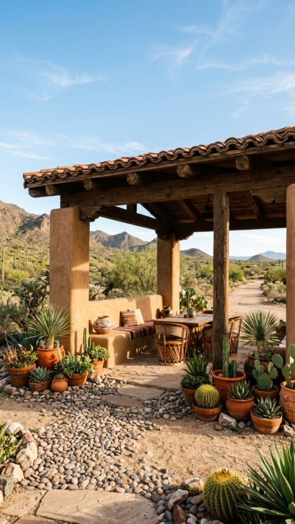 3. Rustic Timber Frame Covered Porch