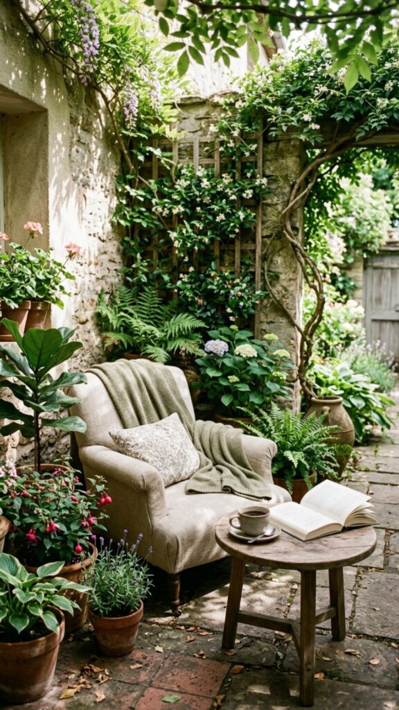 13. Style a Cozy Courtyard Nook