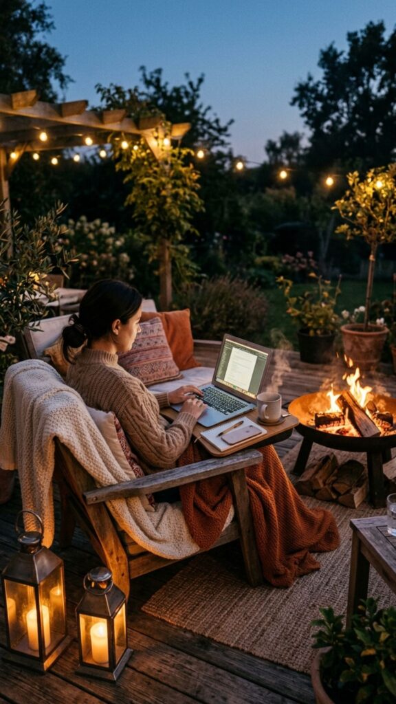 13. The Fire Pit Evening Workspace