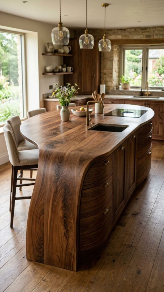 13. Try a Two-Tier Curved Island