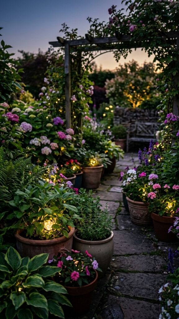 13. Tuck Lights Into Planters and Pots