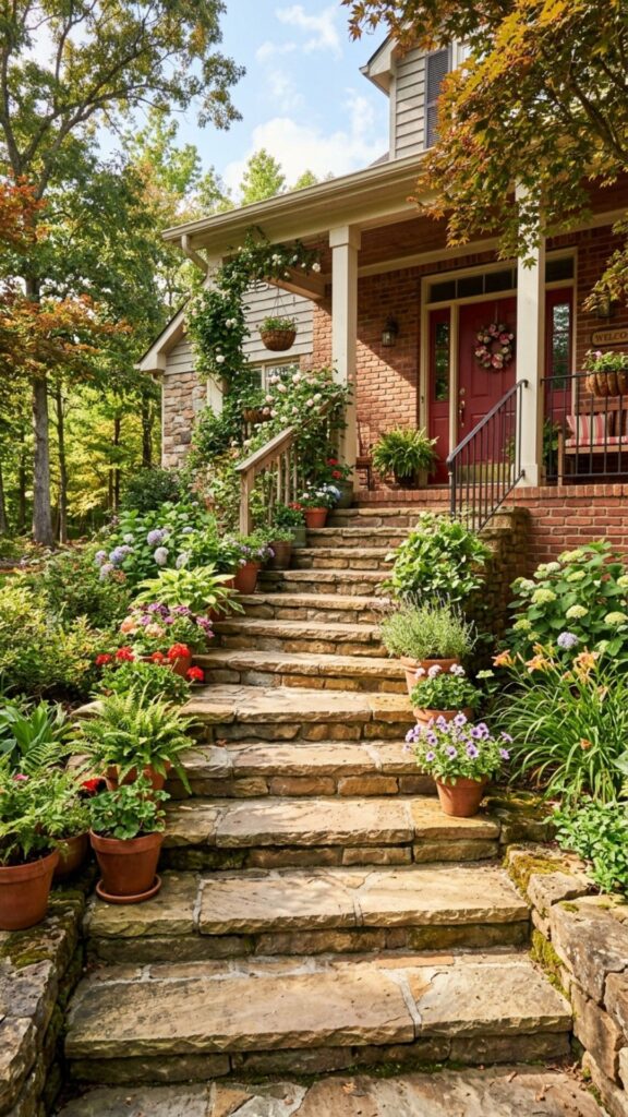13. Use Natural Stone Steps