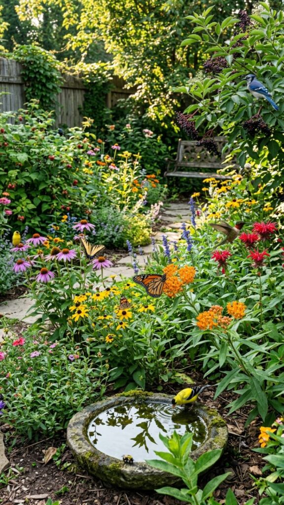 13. Wildlife-Friendly Backyard Habitat