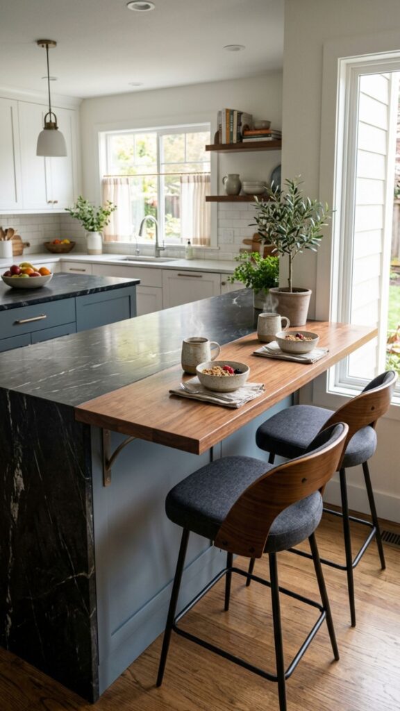 14. Add a Breakfast Bar on One End