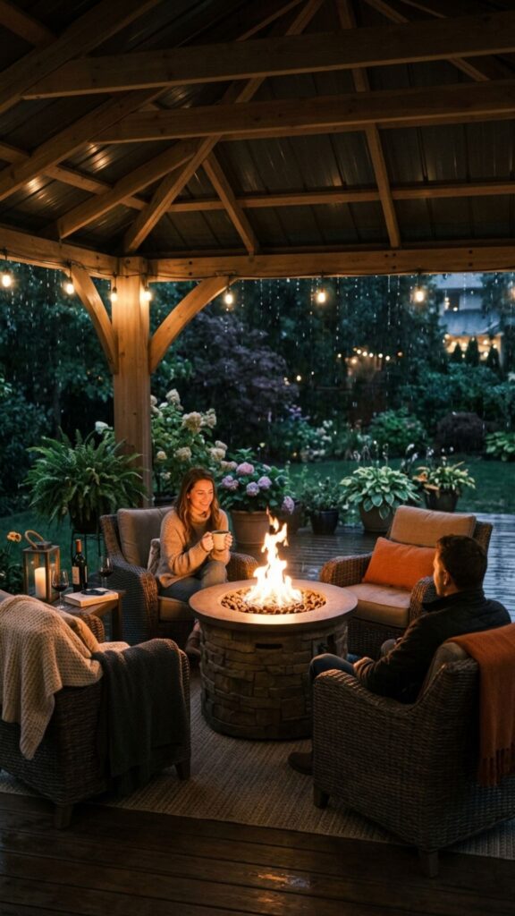 14. Add a Fire Pit Under a Ventilated Cover