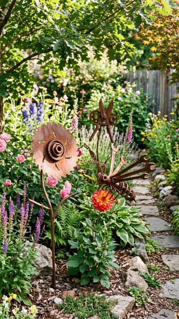 14. Build Garden Art From Scrap Metal