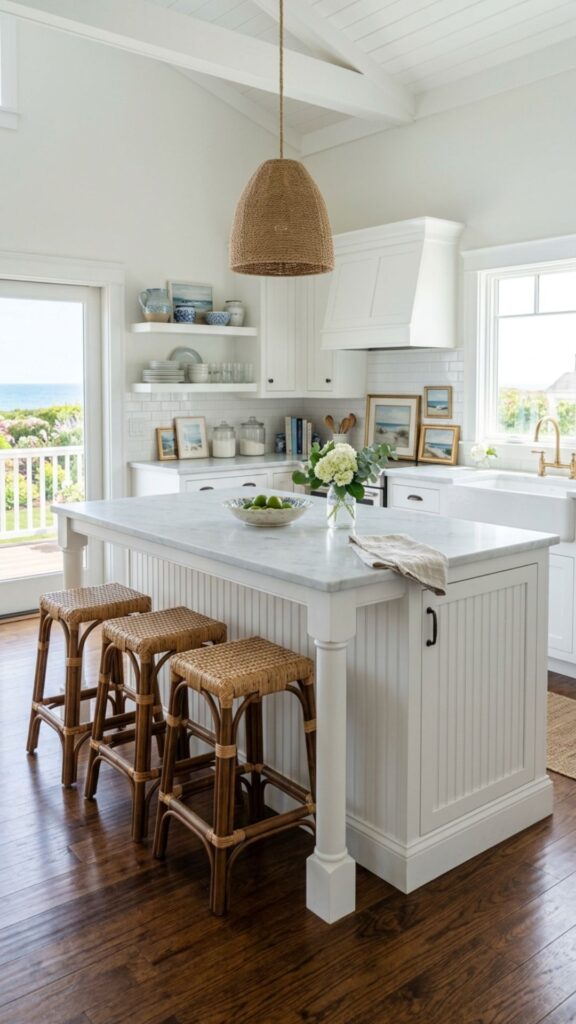 14. Coastal White Island with Beadboard Detail