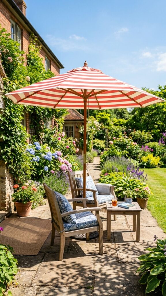 14. Create Shade With a Freestanding Umbrella