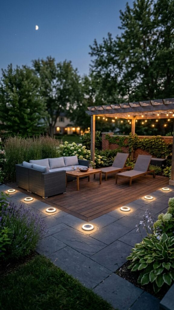 14. Edge Your Patio with Solar Ground Lights