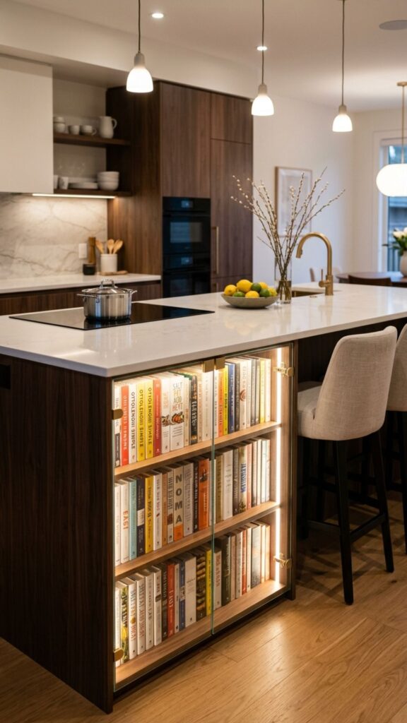 14. Glass-Front Cabinet Bookcase