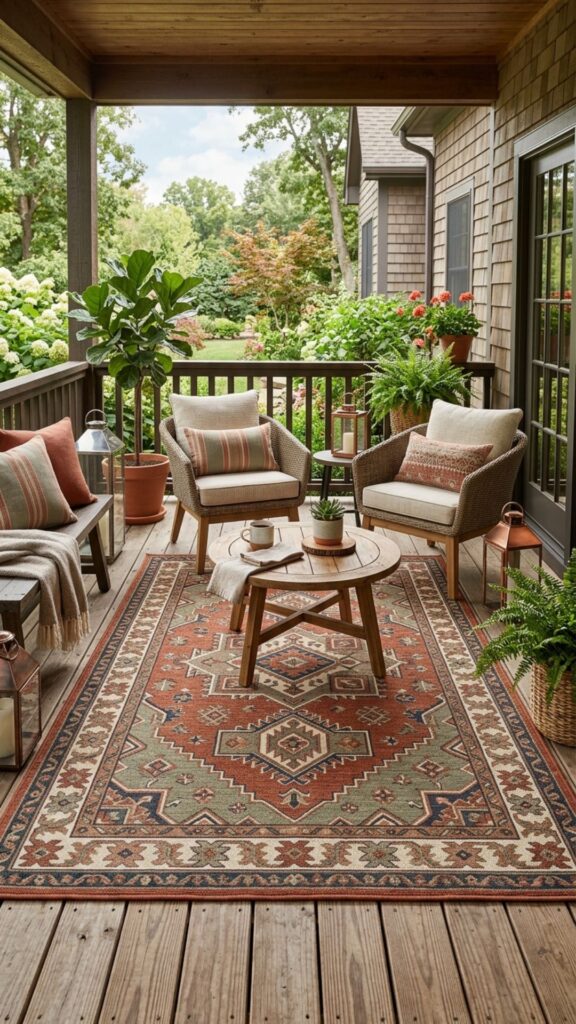 14. Install Weatherproof Outdoor Flooring Rugs