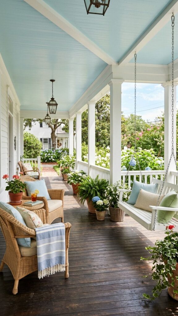 14. Paint the Ceiling a Soft Haint Blue or Crisp White