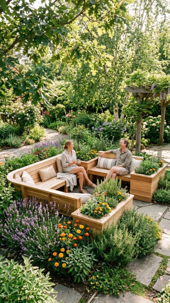 14. Planter-Integrated Benches
