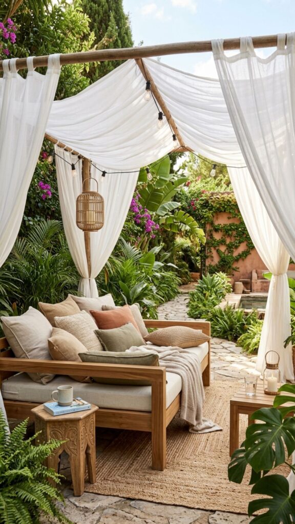 14. Set Up a Cabana or Daybed With a Canopy