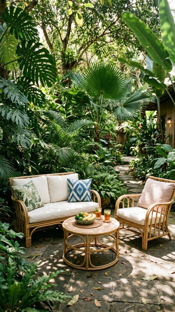 14. Use Rattan or Wicker Furniture