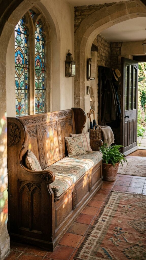 15. A Vintage Church-Pew Bench