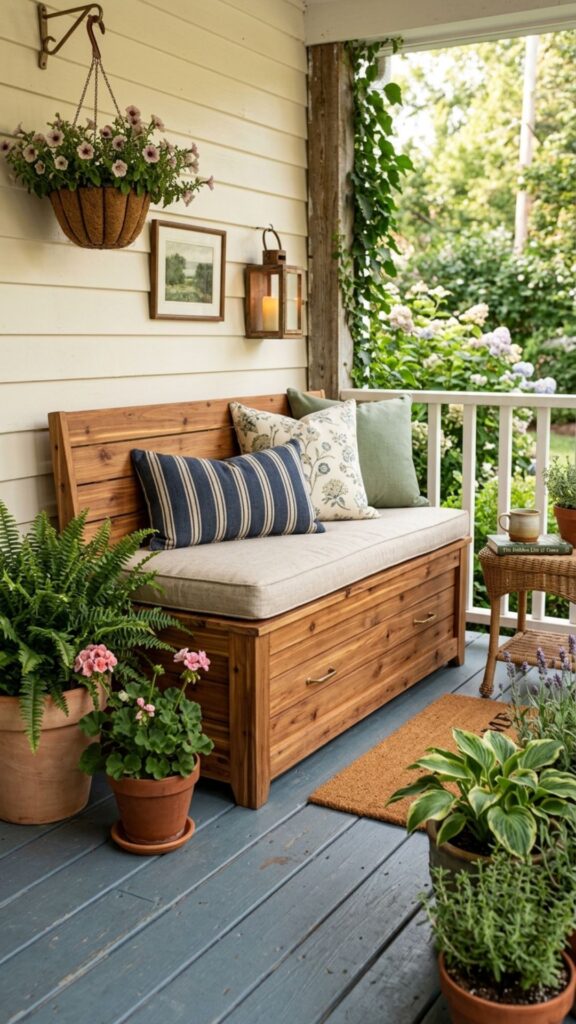 15. Add a Porch Bench with Storage