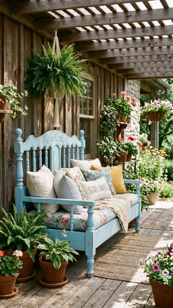 15. Bench from an Old Headboard and Footboard