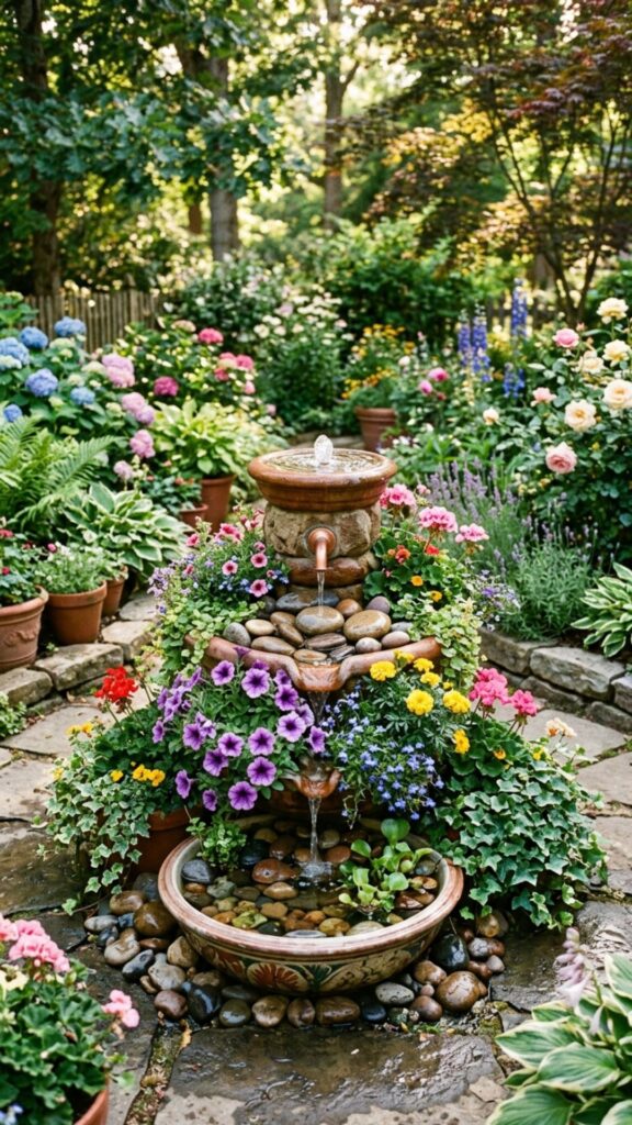 15. Fountain Planter Combo