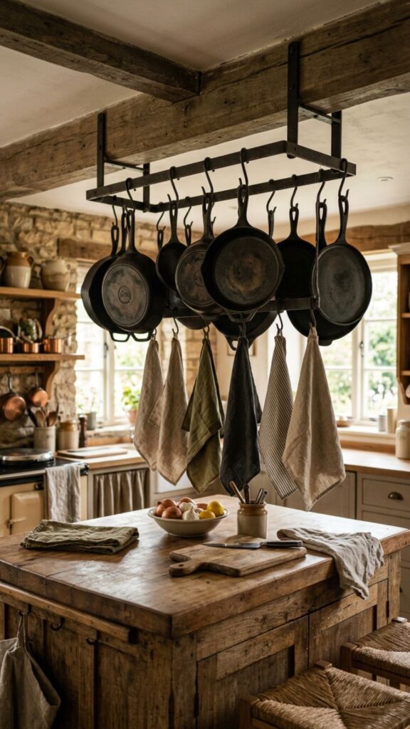 15. Layer in a Pot Rack or Hanging Rail