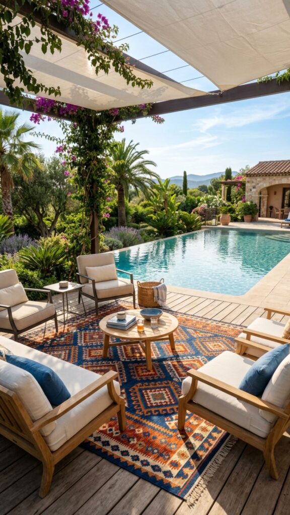 15. Roll Out an Outdoor Rug