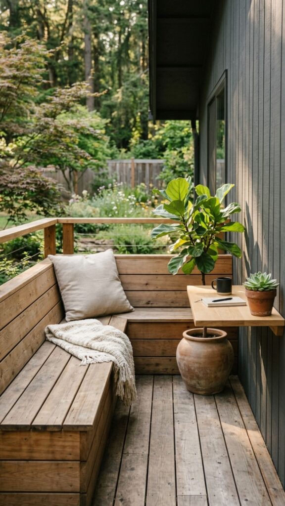 15. The Minimalist Deck Bench Setup
