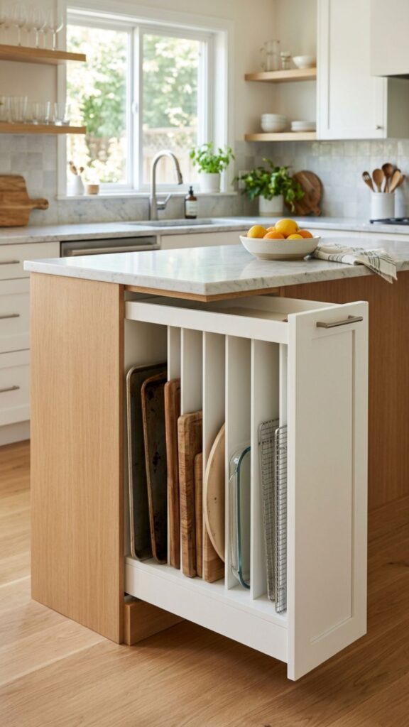 15. Vertical Divider Storage for Trays