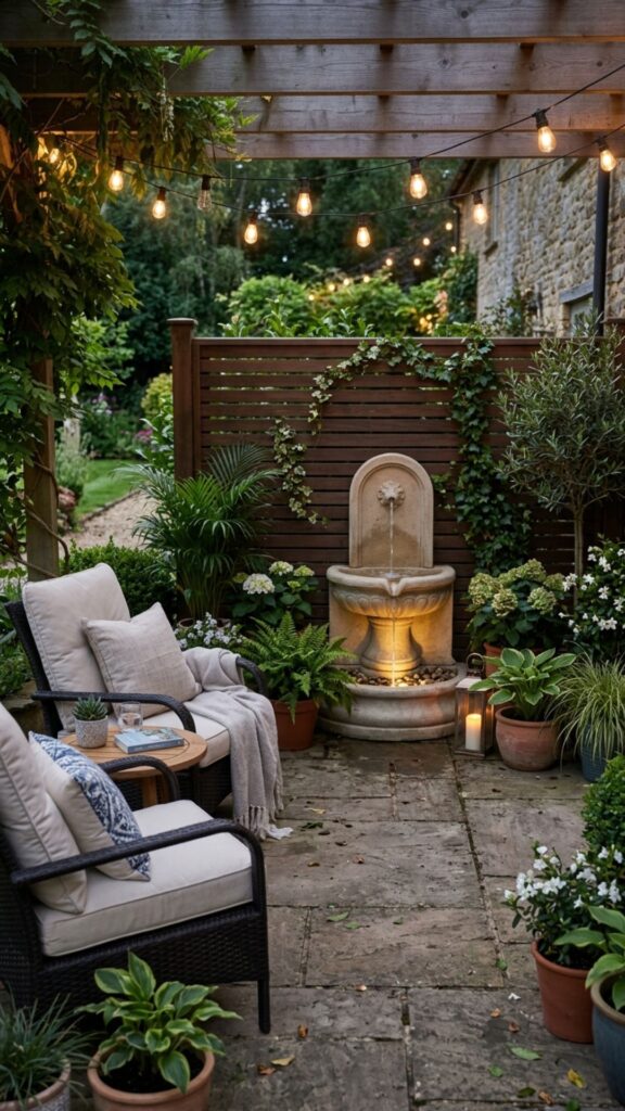 15. Water Feature with a Screen Backdrop
