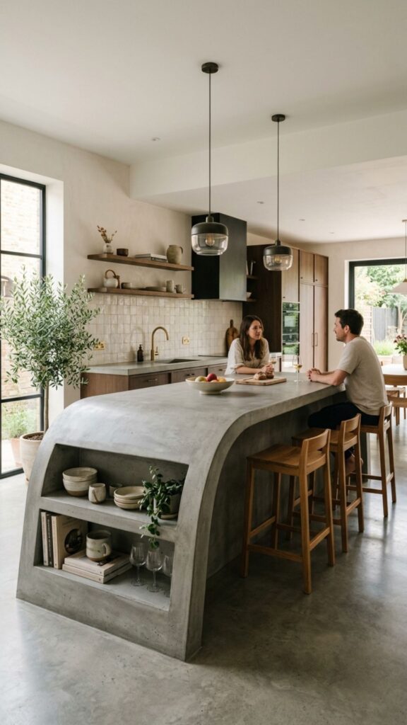 16. Add Curved Island Seating for the Whole Family