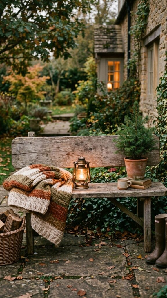 16. Add a Cozy Wooden Bench