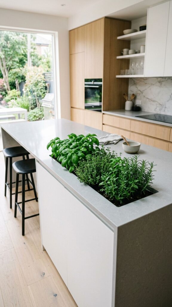16. Blend in Greenery with a Built-In Planter
