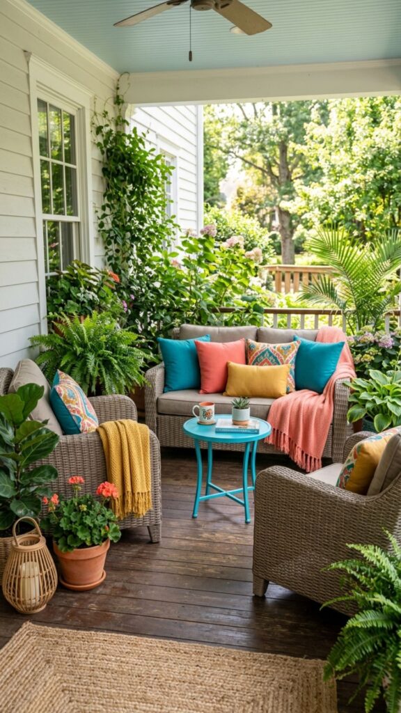 16. Choose Neutral Furniture with Colorful Accents