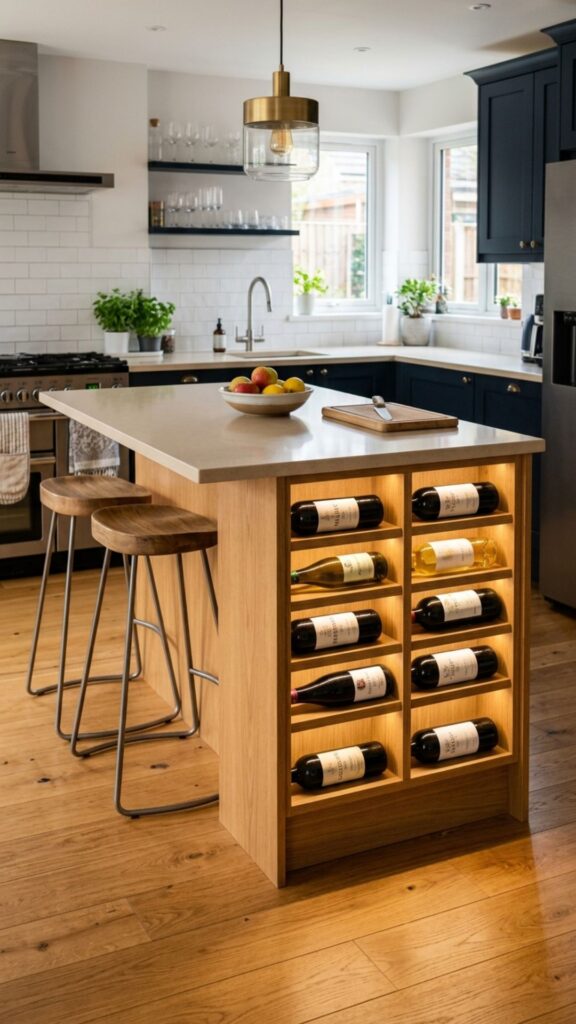 16. Compact Island With Wine Storage