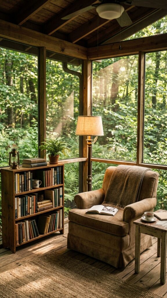 16. Create a Sunroom-Style Screened Nook