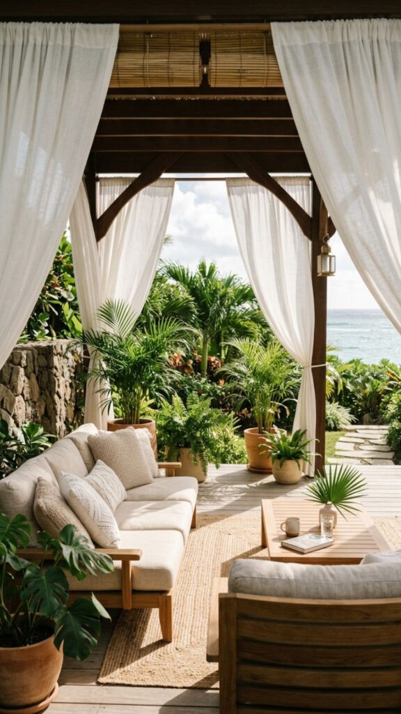 16. Curtained Cabana for Privacy